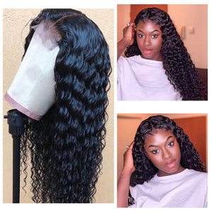 Glueless Wear And Go Wig Deep Wave 5x5 Invisible HD Closure Lace Wig Natural Black