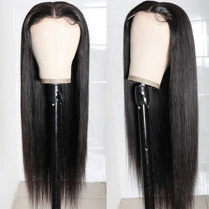 Glueless Wear And Go Wig Straight 5x5  Invisible HD Closure Lace Wig Natural Black